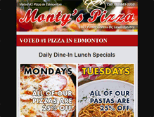 Tablet Screenshot of montypizza.ca